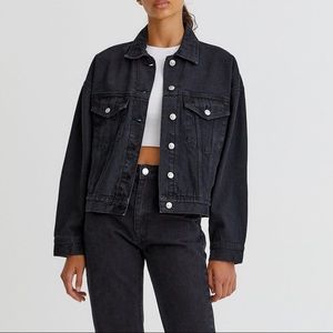 Pull & Bear Black Denim Jean Jacket